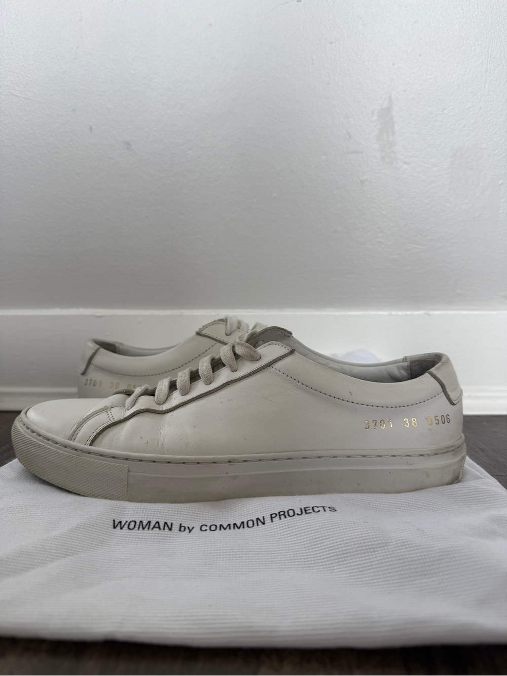 Common Projects Original Achilles Low White Leather Sneakers EU 38 Made in Italy